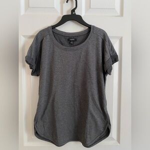 Alfani Intimates Women's Gray Knit Tee Blouse Short Sleeve Shirt (Size XS)